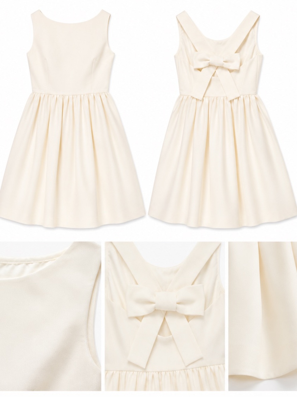 Kate Spade New York Ivory Bow Back Fit & Flare Dress NWT Size 10 MSRP $530